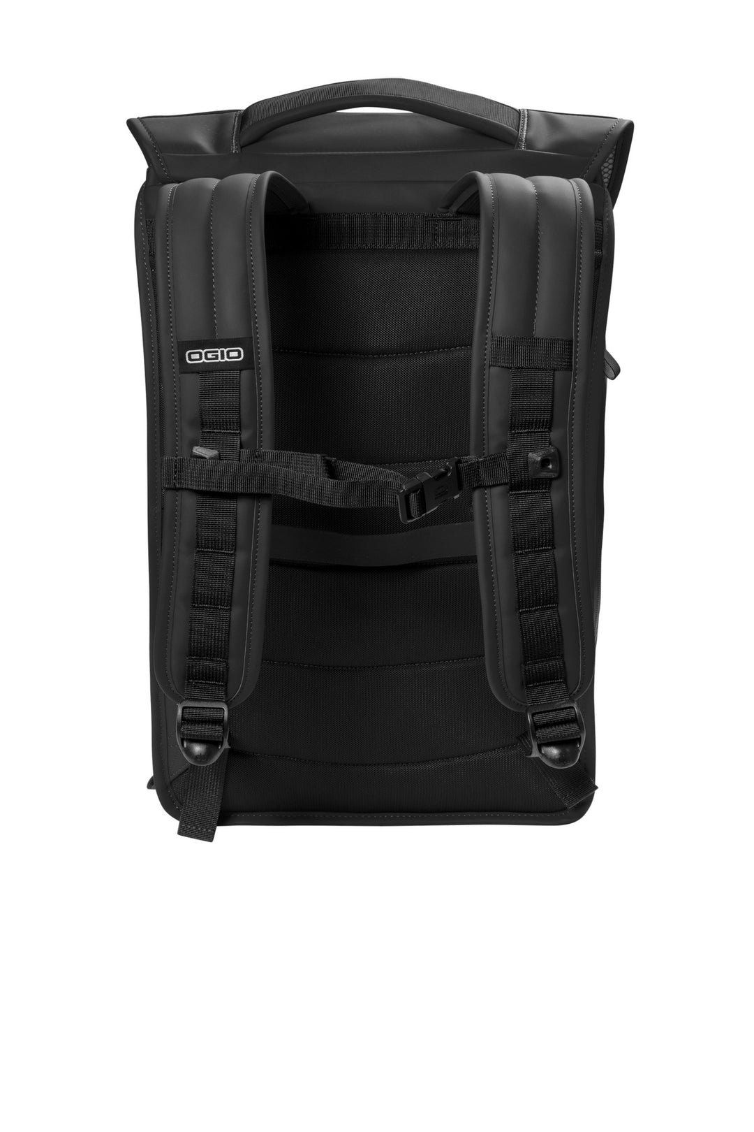 Rear View of Blacktop OGIO Resistant Rolltop Pack 91014