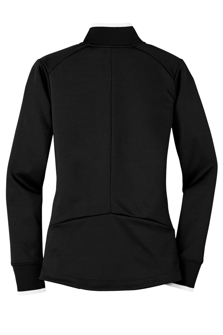 Rear View of Black/White Nike Women's Dri-FIT 1/2-Zip Cover-Up. 578674