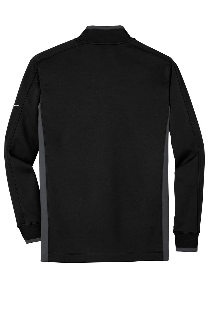 Rear View of Blk/Dk Gry/Wht Nike Dri-FIT 1/2-Zip Cover-Up. 578673