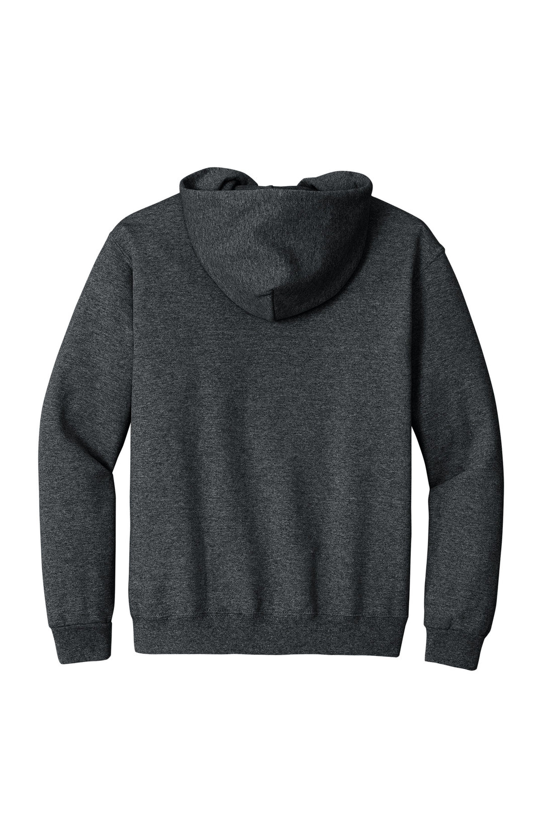 Rear View of BlkHthr Jerzees Super Sweats NuBlend - Pullover Hooded Sweatshirt. 4997M