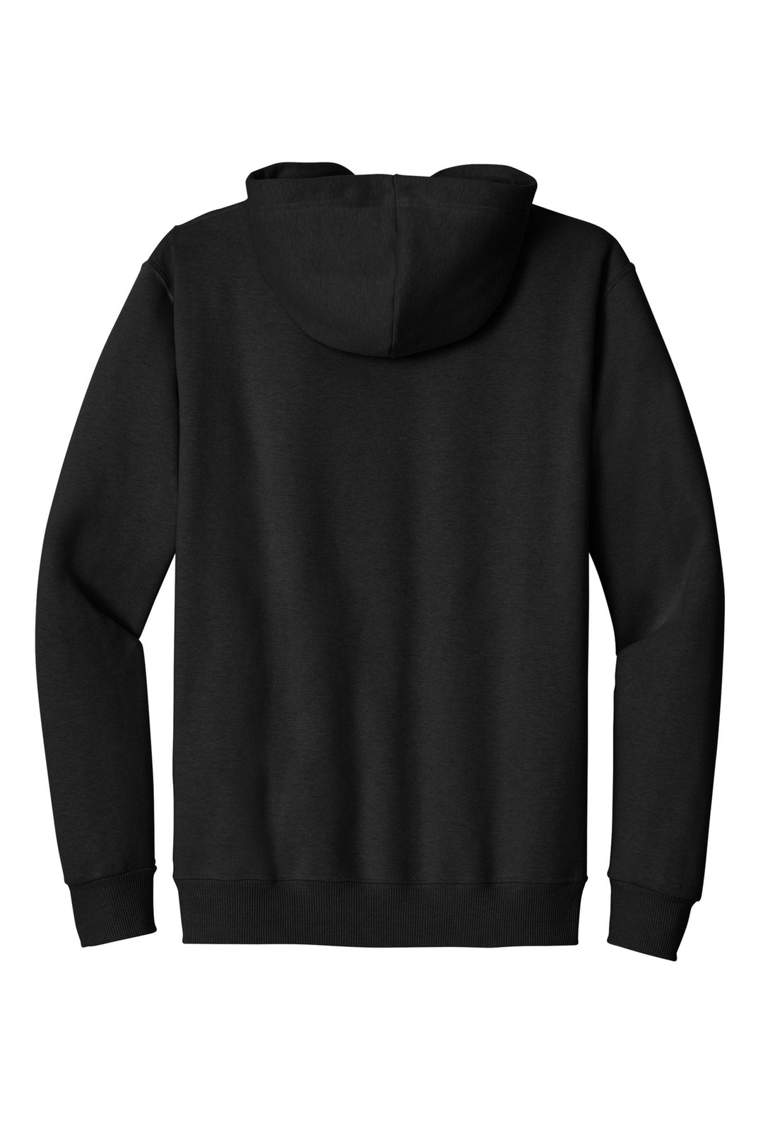 Rear View of BlkInkHtr Jerzees Eco Premium Blend Pullover Hooded Sweatshirt 700M