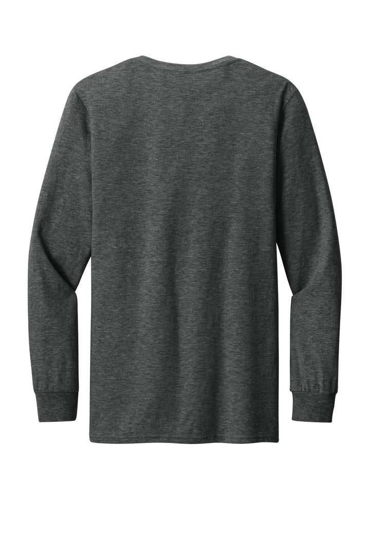 Rear View of BlkInkHtr Jerzees Premium Blend Ring Spun Long Sleeve T-Shirt 560LS