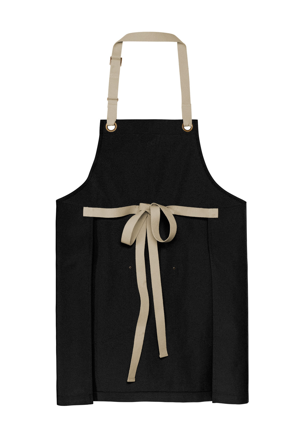 Rear View of Blk/Stone Port Authority Canvas Full-Length Two-Pocket Apron A815