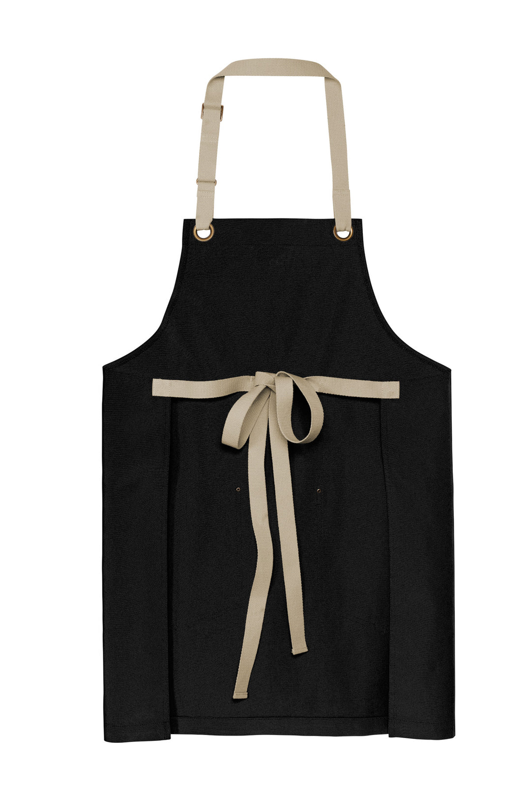 Rear View of Blk/Stone Port Authority Canvas Full-Length Two-Pocket Apron A815