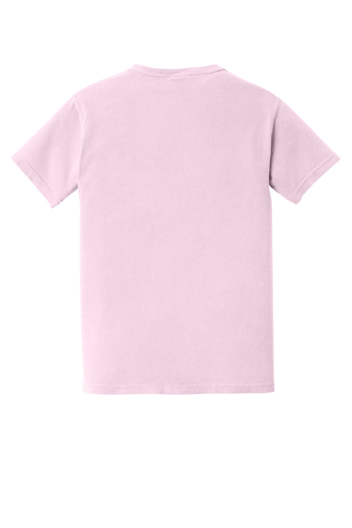 Rear View of Blossom COMFORT COLORS Heavyweight Ring Spun Pocket Tee. 6030