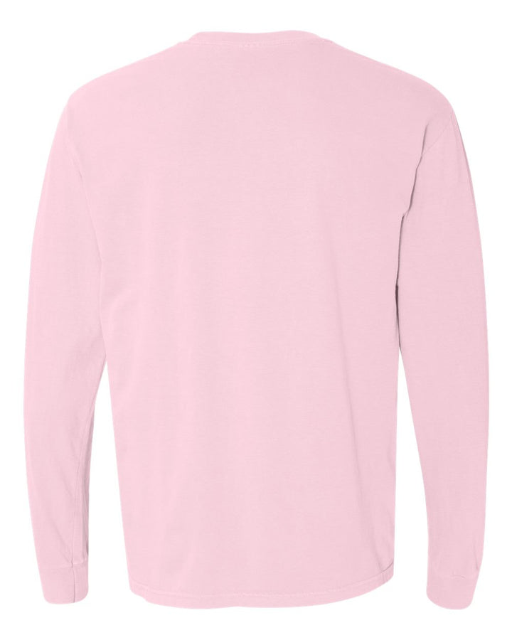 Rear View of Blossom Garment-Dyed Heavyweight Long Sleeve T-Shirt - 6014