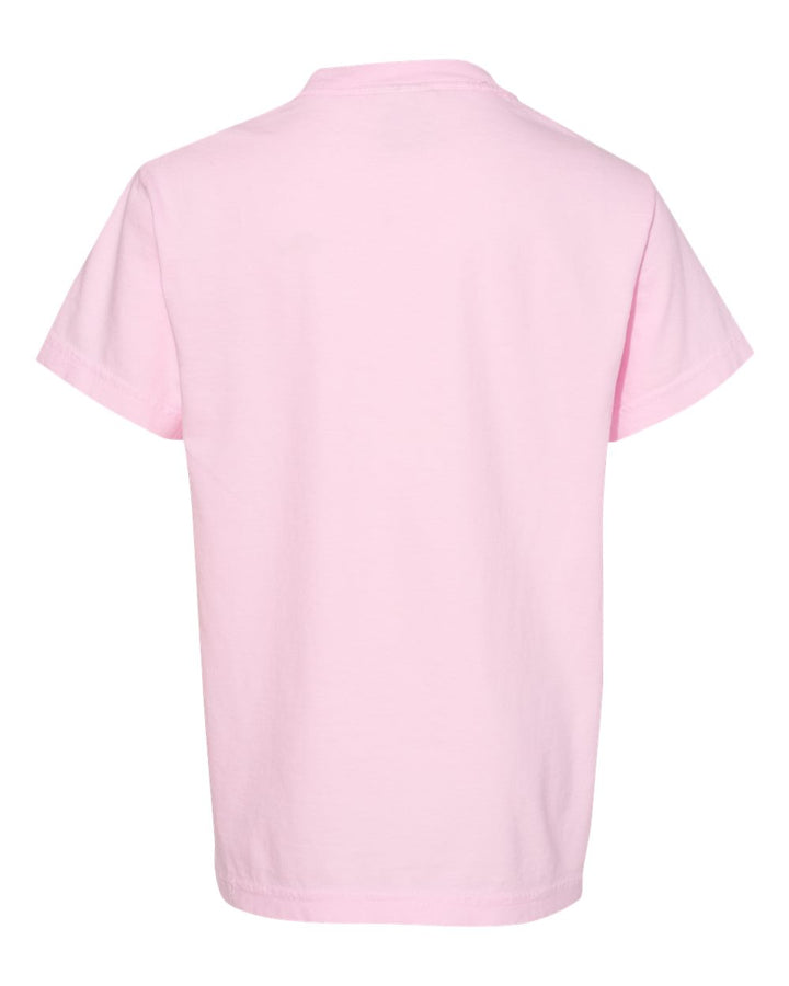 Rear View of Blossom Garment-Dyed Youth Heavyweight T-Shirt - 9018