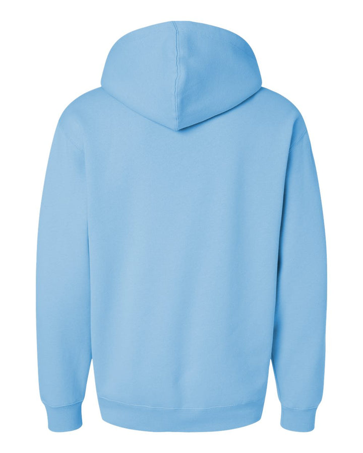 Rear View of Blue Aqua Heavyweight Hooded Sweatshirt - IND4000