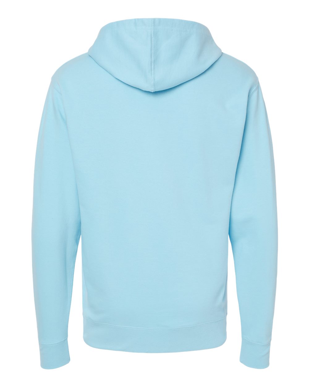 Rear View of Blue Aqua Midweight Hooded Sweatshirt - SS4500