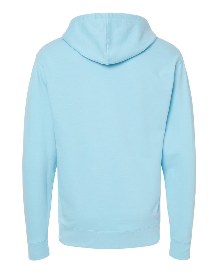 Rear View of Blue Aqua Midweight Hooded Sweatshirt - SS4500