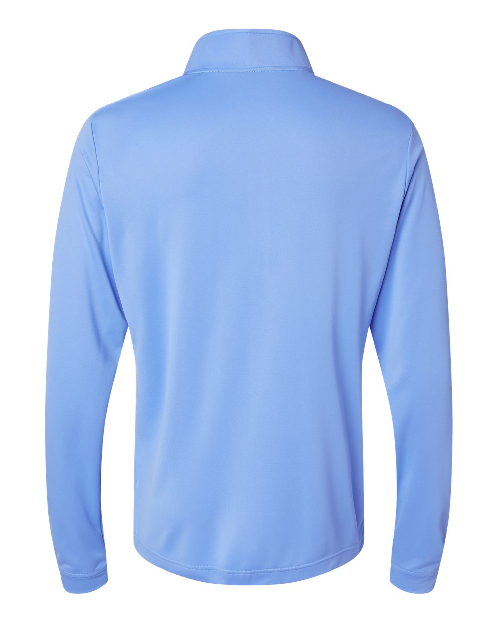 Rear View of Blue Fusion Lightweight Quarter-Zip Pullover - A401