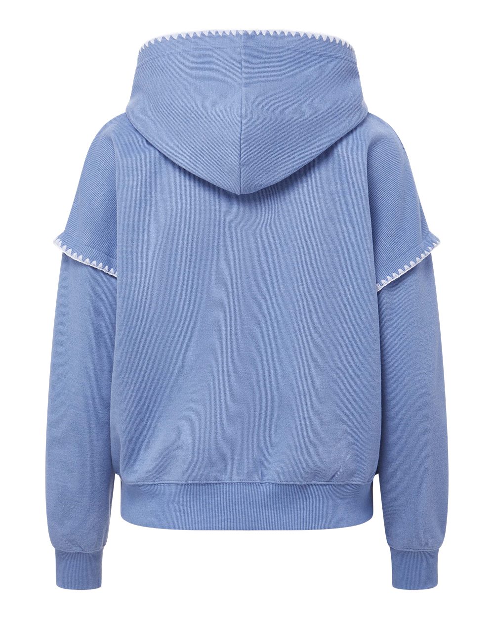 Rear View of Blue Iris Women's Mood & Vibe™ Teegan Crafty Hooded Sweatshirt - W25115
