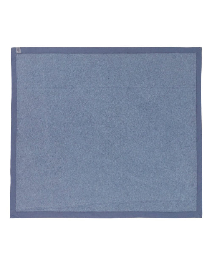 Rear View of Blue Jean Garment-Dyed Fleece Dorm Blanket - 15BT