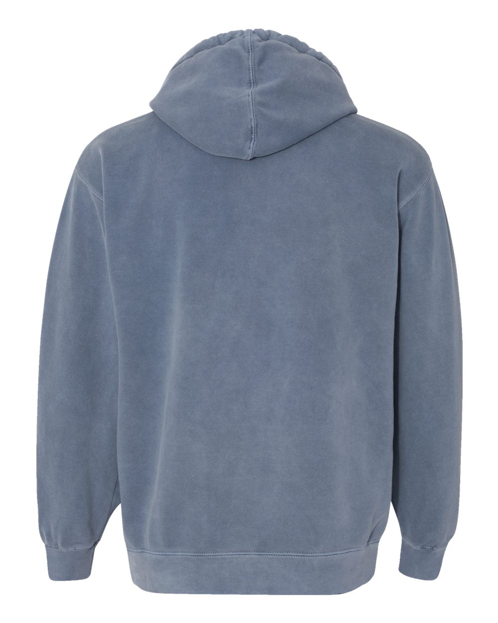 Rear View of Blue Jean Garment-Dyed Hooded Sweatshirt - 1567