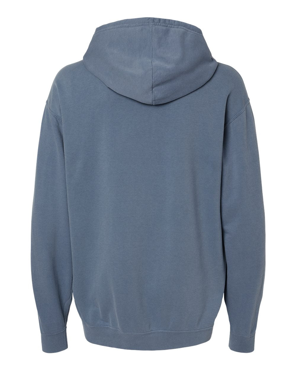 Rear View of Blue Jean Garment-Dyed Lightweight Fleece Hooded Sweatshirt - 1467