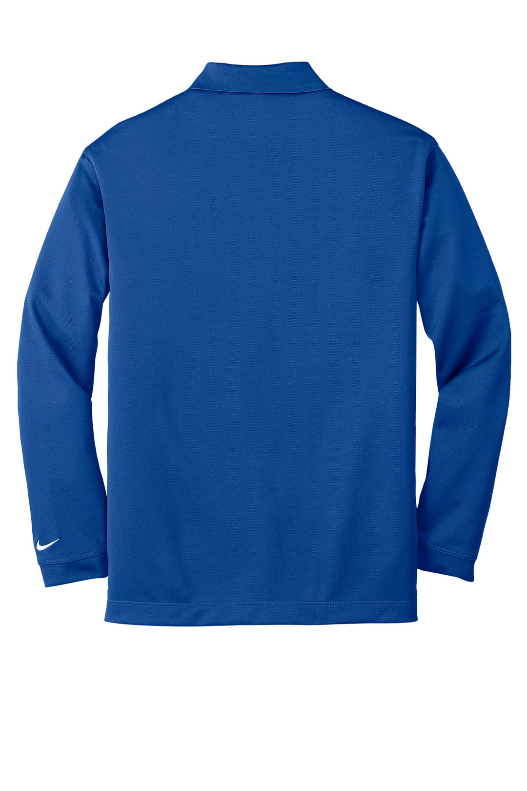 Rear View of Blue Sapphire Nike Tall Long Sleeve Dri-FIT Stretch Tech Polo. 604940