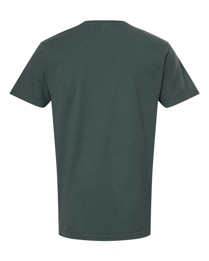 Rear View of Blue Spruce Vintage Garment-Dyed T-Shirt - 6500M