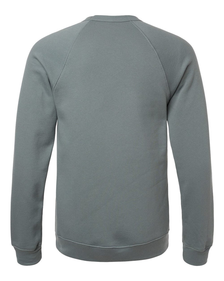 Rear View of Blue Storm Sponge Fleece Raglan Crewneck Sweatshirt - 3901