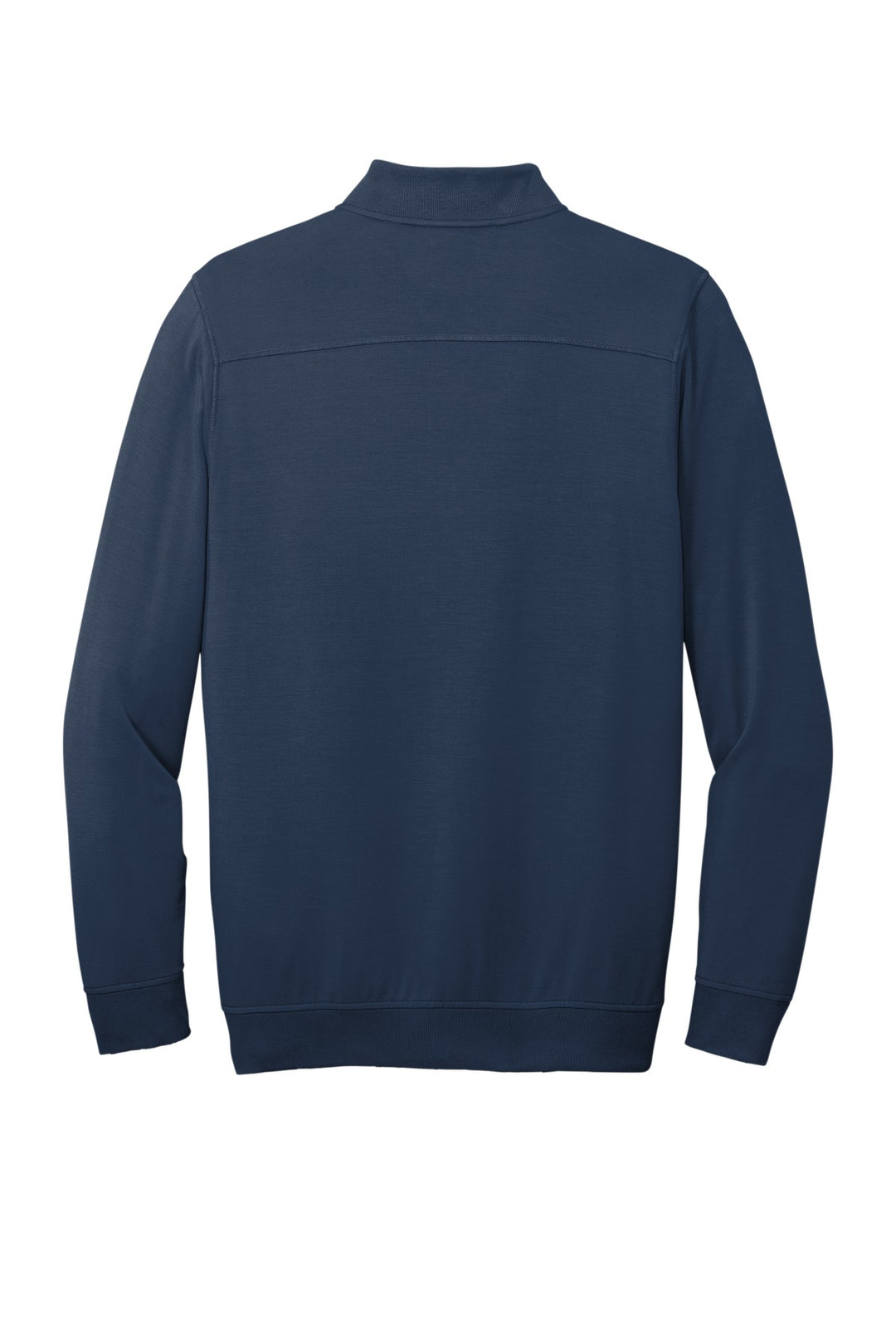 Rear View of BlueNights TravisMathew Newport 1/4-Zip Fleece. TM1MU419