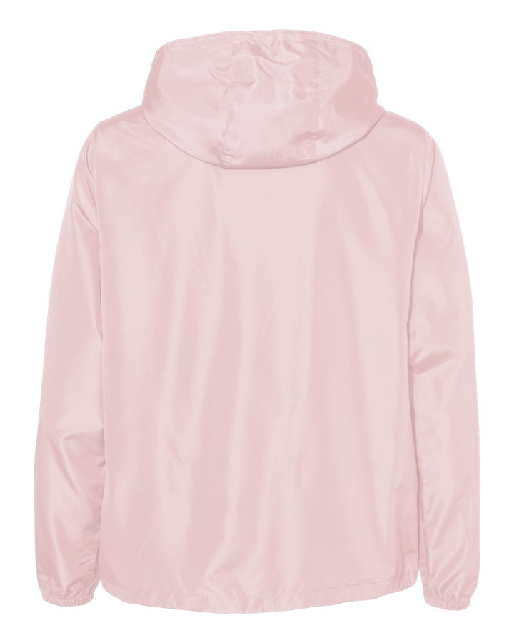 Rear View of Blush Lightweight Quarter-Zip Windbreaker Pullover Jacket - EXP54LWP