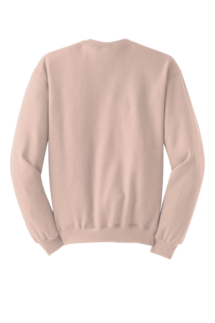 Rear View of BlushPink Jerzees - NuBlend Crewneck Sweatshirt. 562M