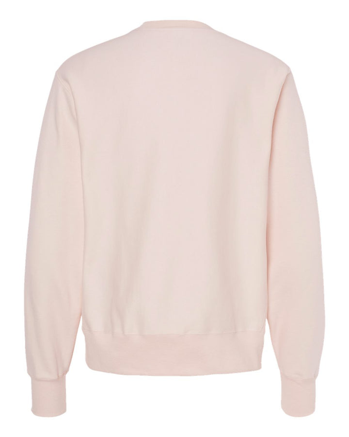 Rear View of Body Blush Reverse Weave® Crewneck Sweatshirt - S149