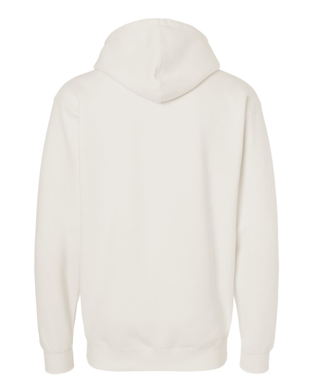 Rear View of Bone Heavyweight Hooded Sweatshirt - IND4000