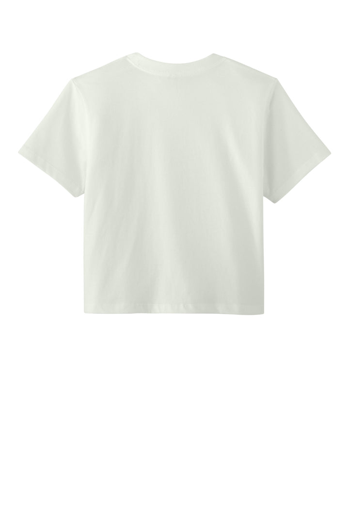 Rear View of Bone Next Level Apparel Women's Heavyweight Boxy Tee NL7610