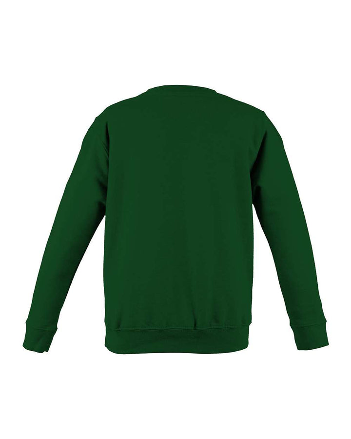 Rear View of Bottle Green College Crewneck Sweatshirt - JHA030