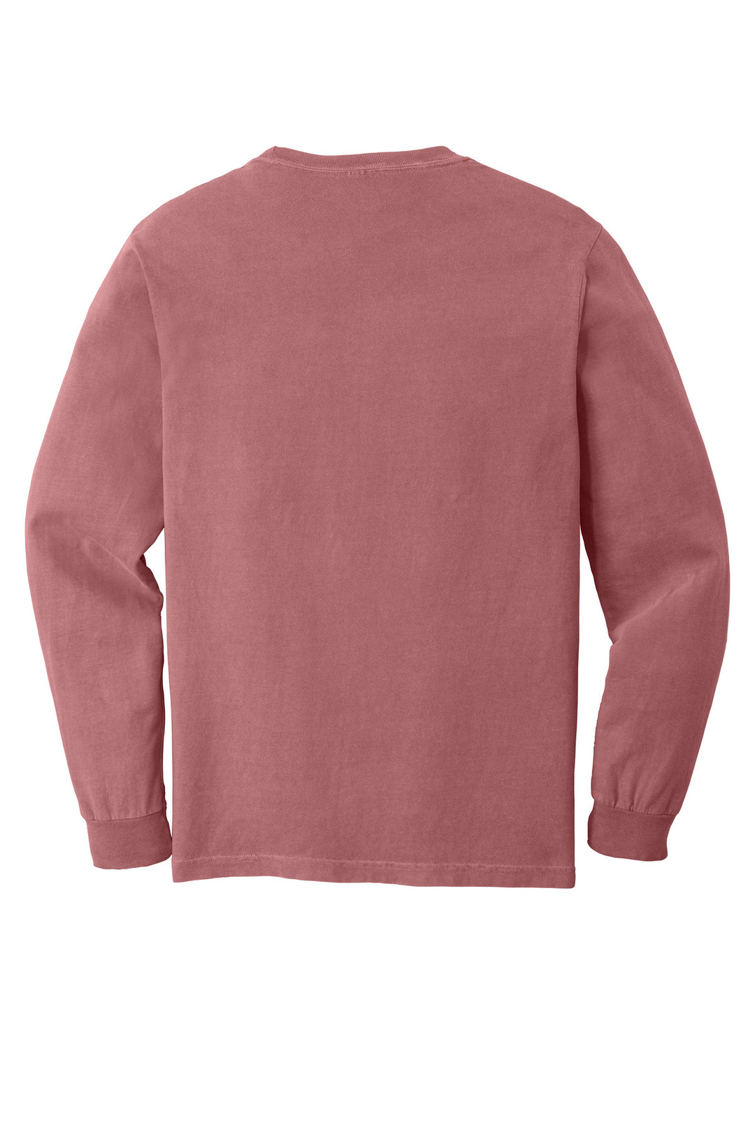 Rear View of Brick COMFORT COLORS Heavyweight Ring Spun Long Sleeve Pocket Tee. 4410