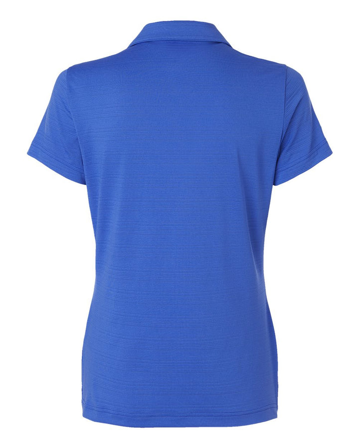 Rear View of Bright Royal Women's Textured Stripe Polo - A707