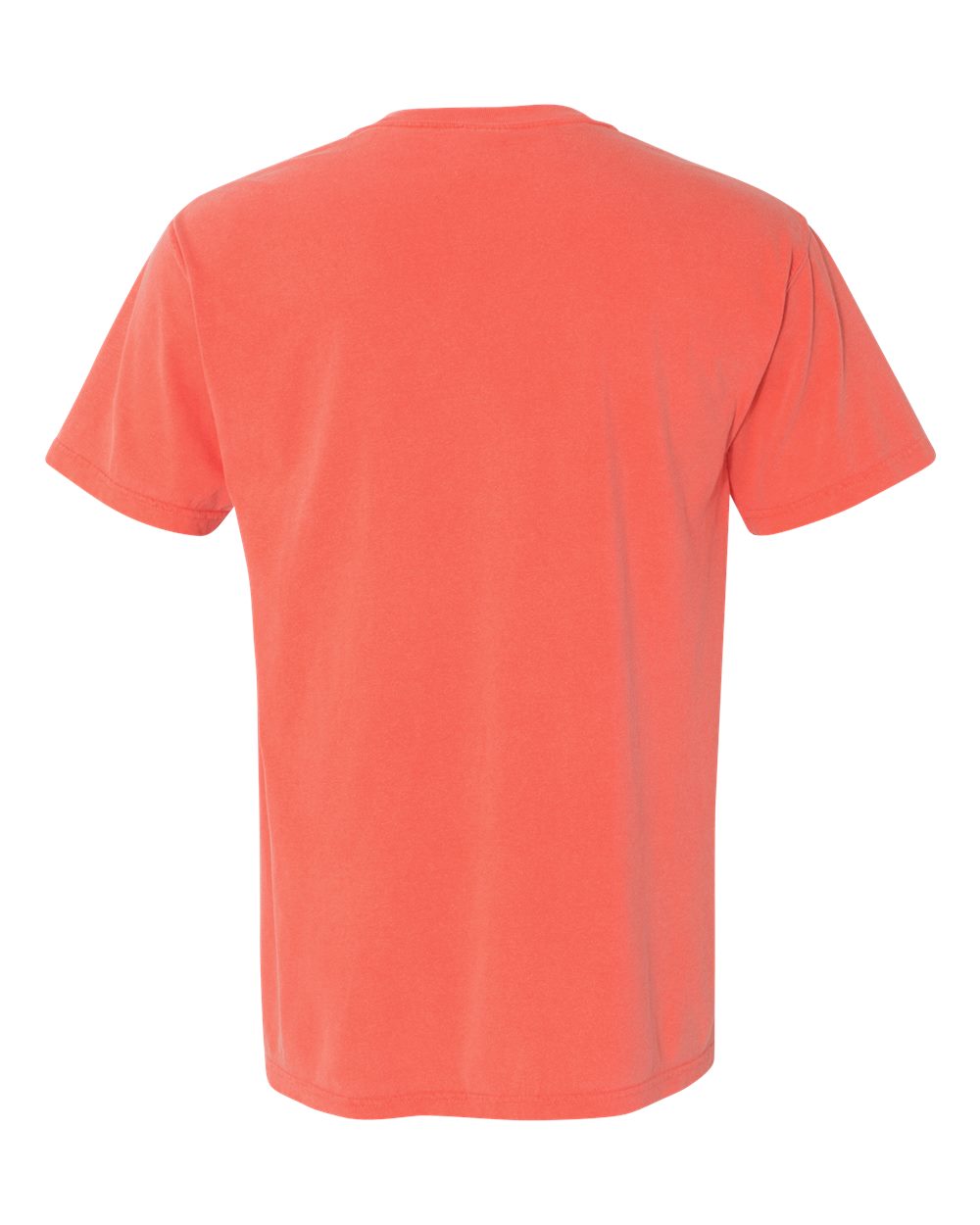 Rear View of Bright Salmon Garment-Dyed Heavyweight Pocket T-Shirt - 6030