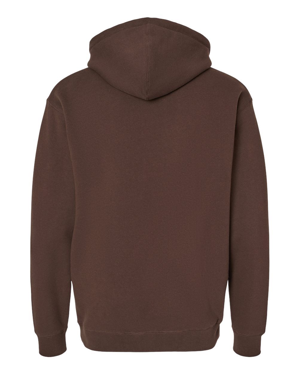 Rear View of Brown Heavyweight Hooded Sweatshirt - IND4000