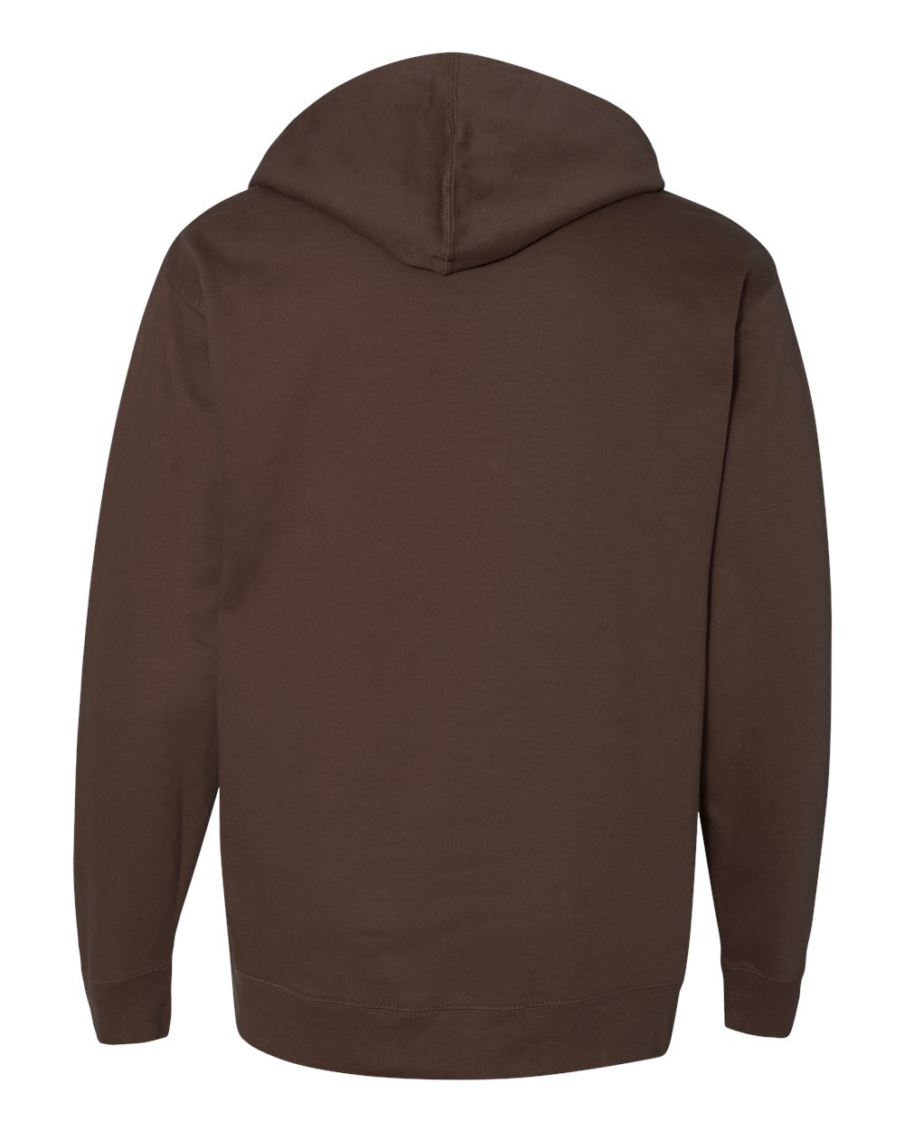 Rear View of Brown Midweight Hooded Sweatshirt - SS4500