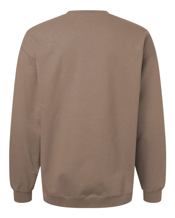 Rear View of Brown Savana Softstyle® Midweight Crewneck Sweatshirt - SF000