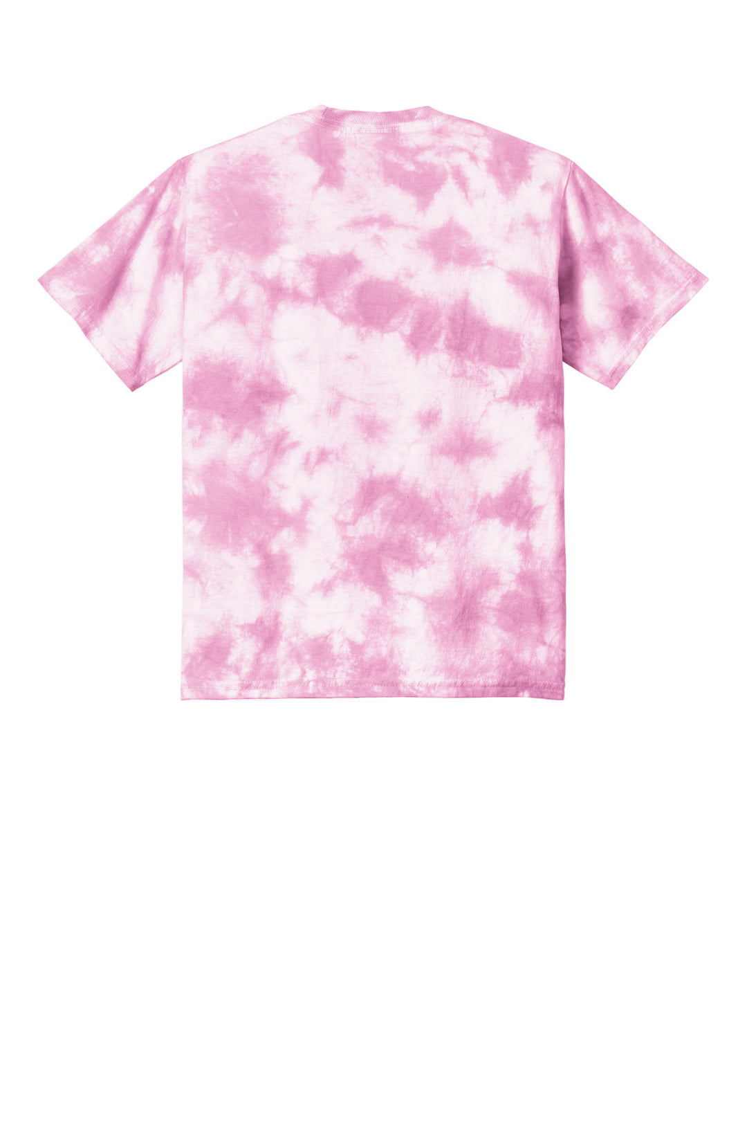 Rear View of BrtPink Port & Company Youth Crystal Tie-Dye Tee PC145Y