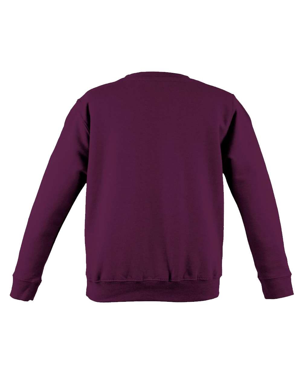 Rear View of Burgundy College Crewneck Sweatshirt - JHA030