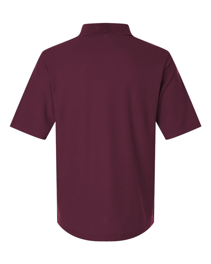 Rear View of Burgundy Men's Resolve CVC Performance Pique Polo - CE106