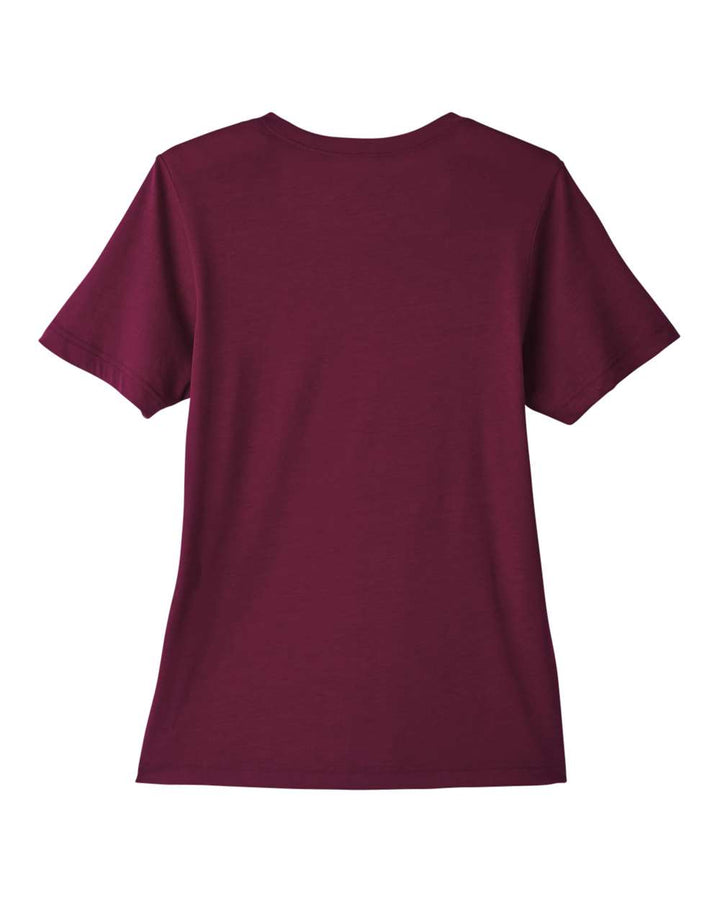Rear View of Burgundy Women's Fusion ChromaSoft™ Performance T-Shirt - CE111W
