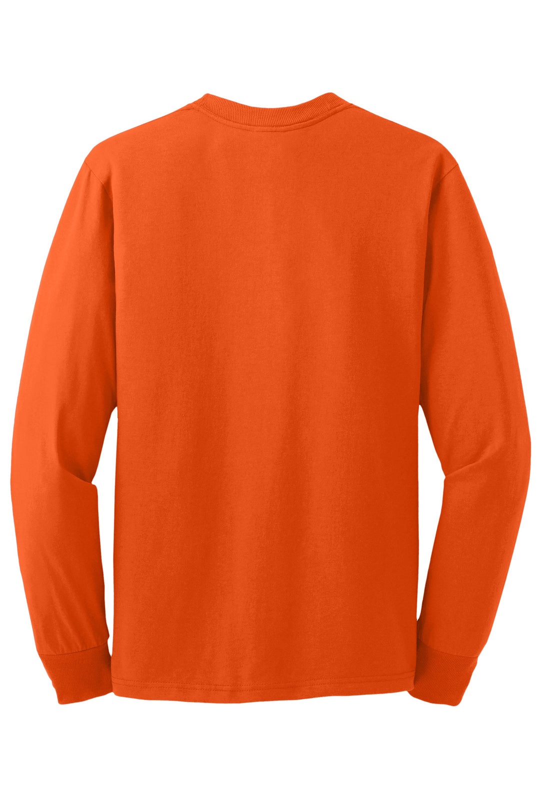 Rear View of BurntOrng Jerzees - Dri-Power 50/50 Cotton/Poly Long Sleeve T-Shirt. 29LS