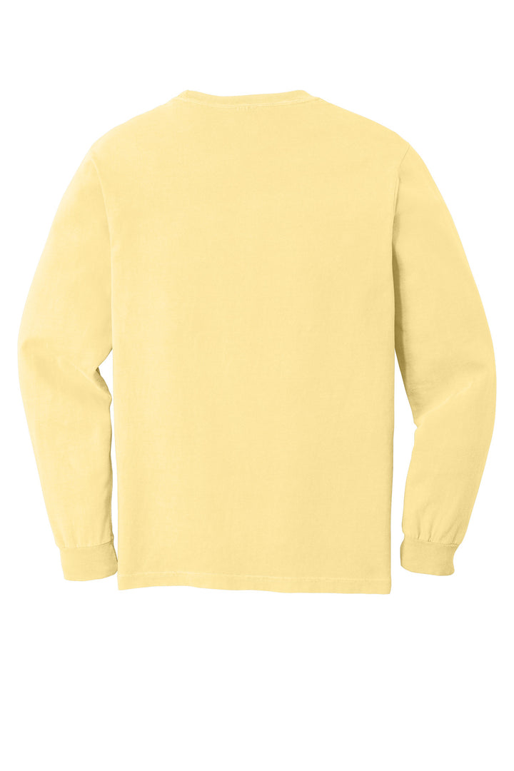 Rear View of Butter COMFORT COLORS Heavyweight Ring Spun Long Sleeve Tee. 6014