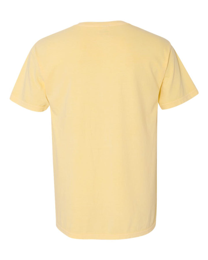 Rear View of Butter Garment-Dyed Heavyweight Pocket T-Shirt - 6030