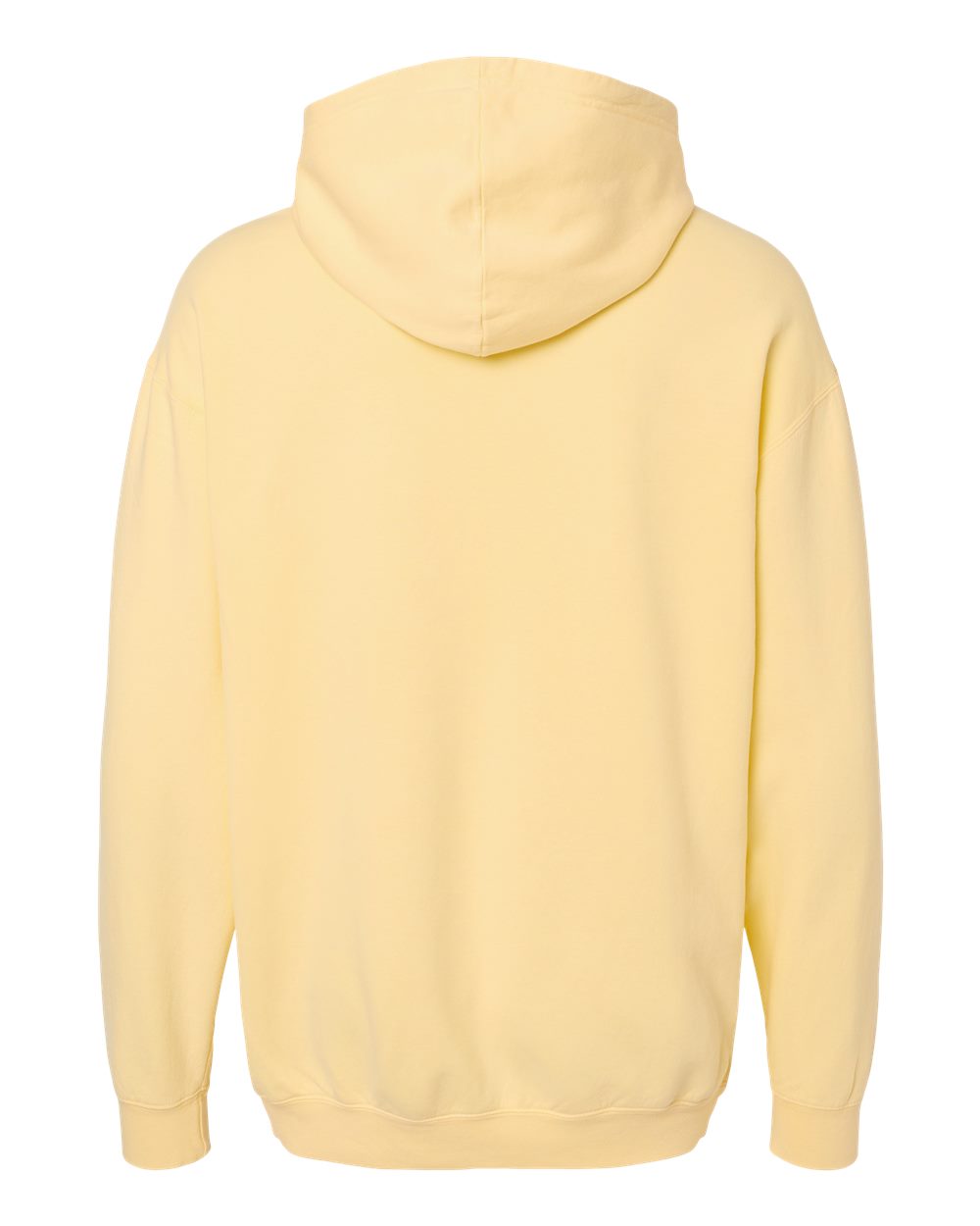 Rear View of Butter Garment-Dyed Lightweight Fleece Hooded Sweatshirt - 1467