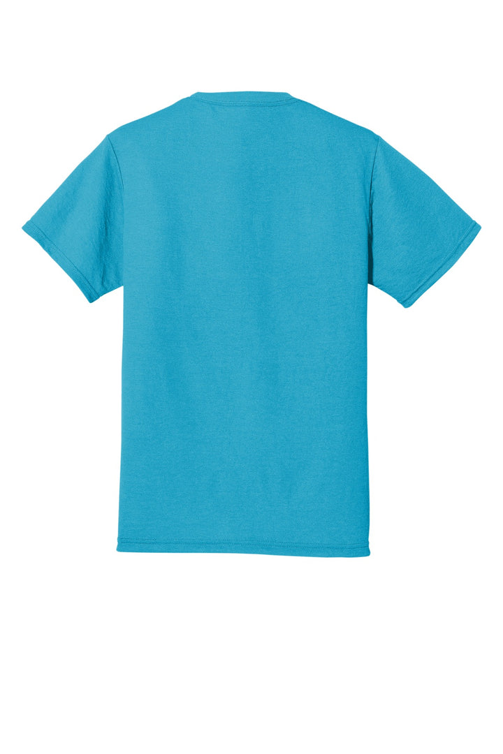 Rear View of CaliBlue Jerzees Dri-Power 100% Polyester T-Shirt. 21M