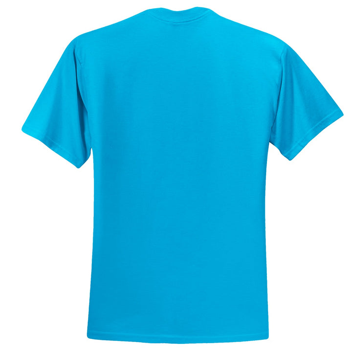 Rear View of California Blu Jerzees - Dri-Power 50/50 Cotton/Poly T-Shirt. 29M