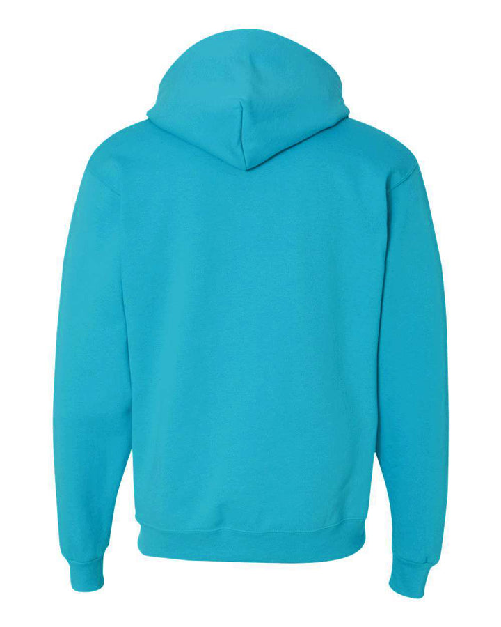 Rear View of California Blue NuBlend® Hooded Sweatshirt - 996MR