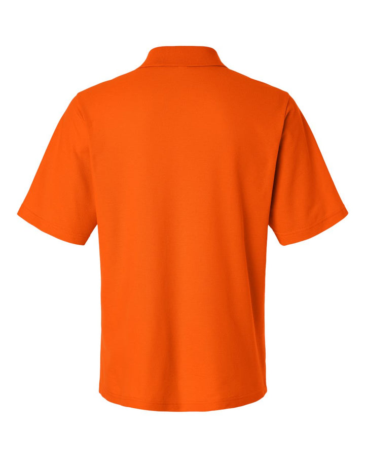 Rear View of Campus Orange Men's Resolve CVC Performance Pique Polo - CE106