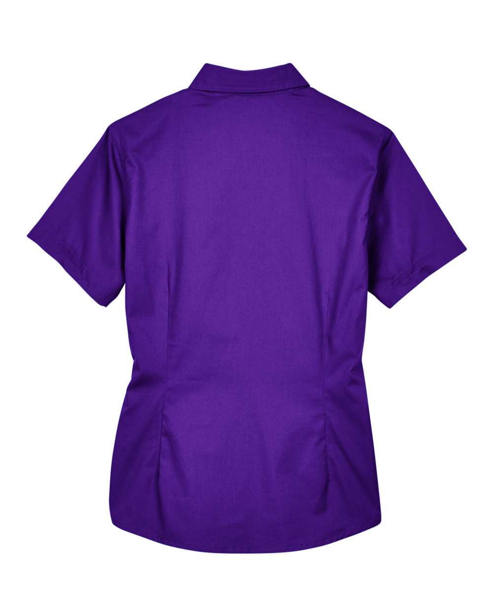 Rear View of Campus Purple Women's Optimum Short Sleeve Twill Shirt - 78194