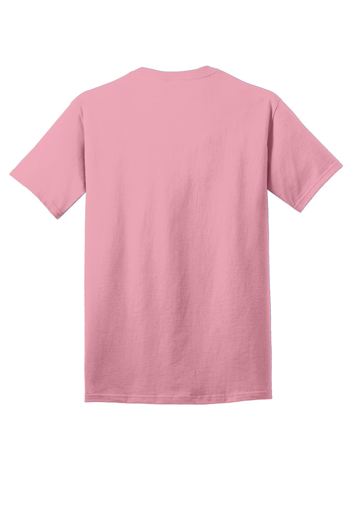 Rear View of Candy Pink Port & Company - Core Cotton Tee. PC54