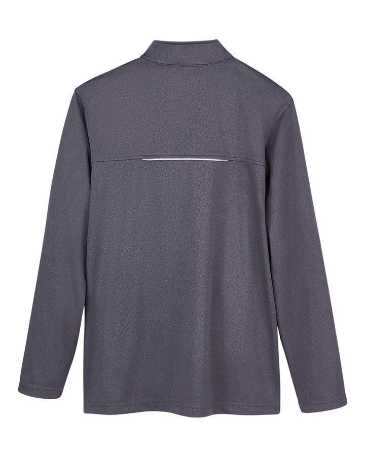 Rear View of Carbon Heather Men's Techno Lite Three-Layer Knit Tech-Shell - CE708